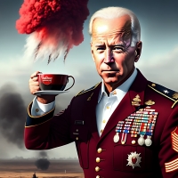 Joe Biden enjoying a cup of coffee